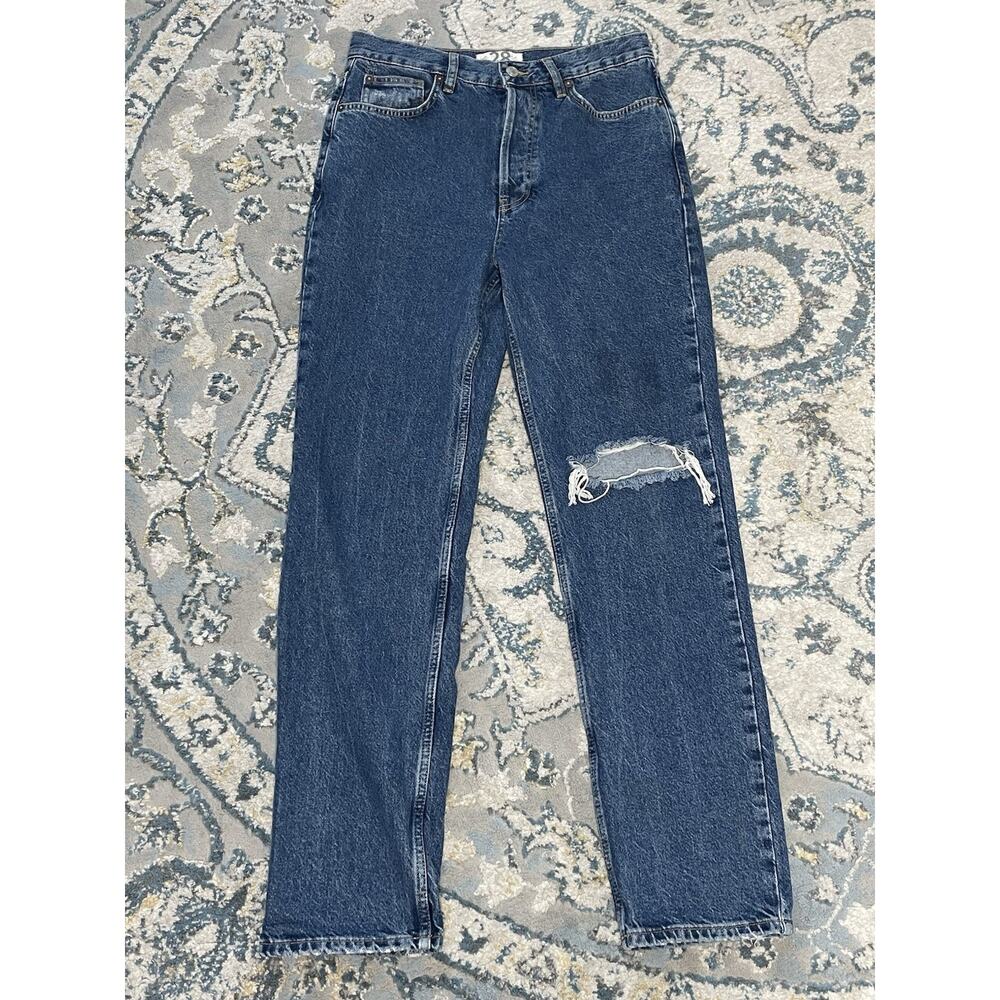 Free People The Lasso Straight Denim Jeans Womens 28 Medium Wash